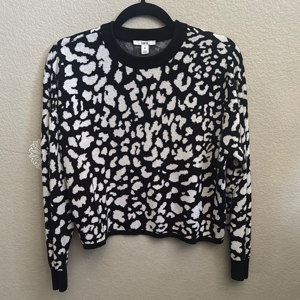 Bar III Black and White Patterned Sweater